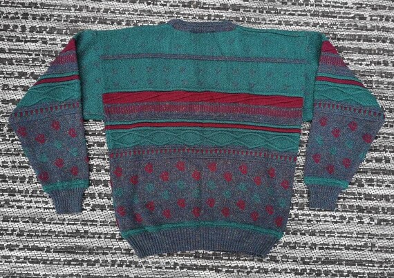 Vintage 80 s 90 s jed Wear Multi coloured Textured Fuzzy Floral
