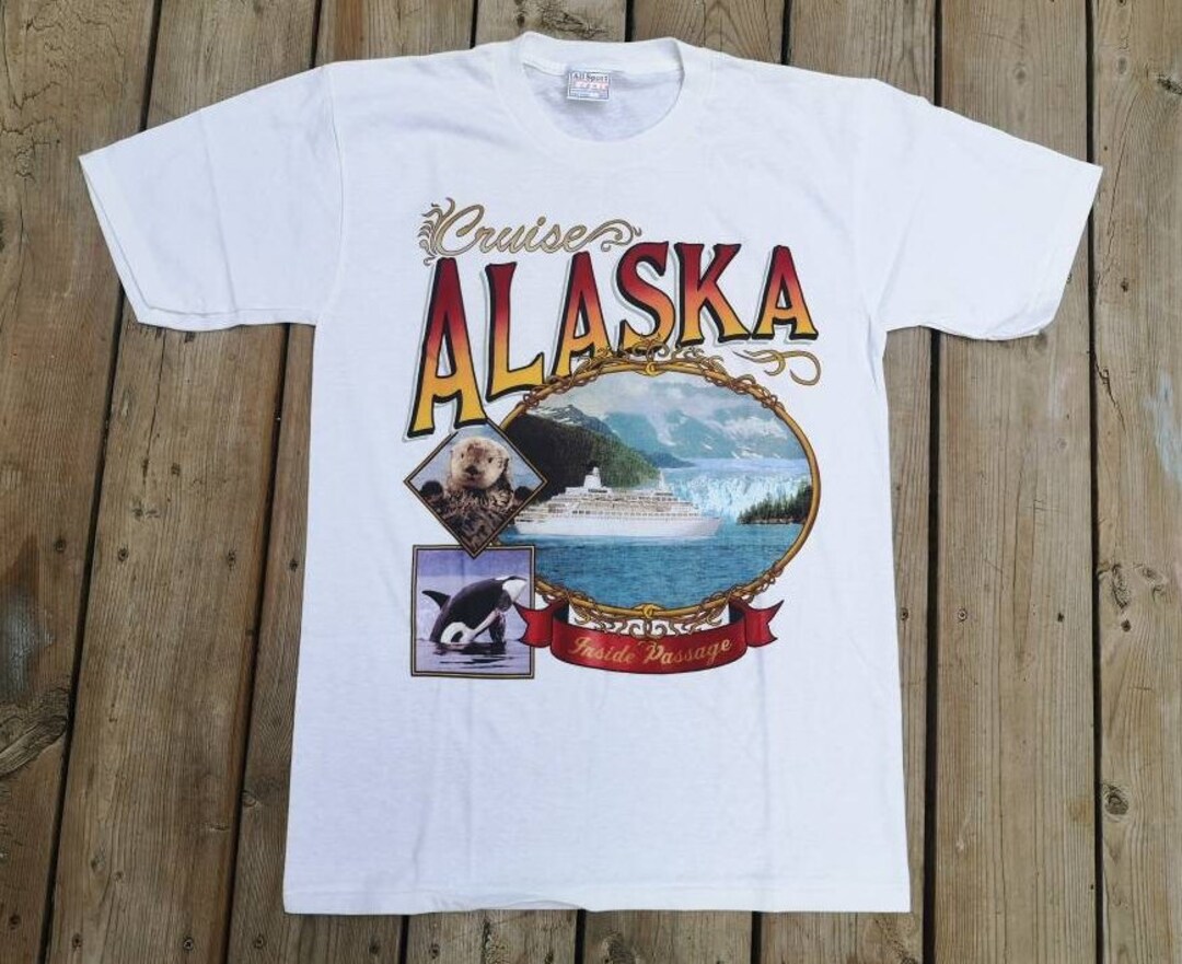 Vintage Cruise Alaska T-shirt: Orca Sea Otter Graphic Tee, Made