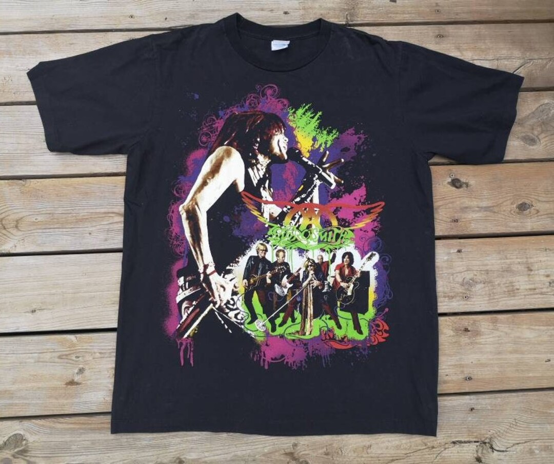 Vintage 2000s Aerosmith / Double-sided / Neon + Fluorescent Shirt
