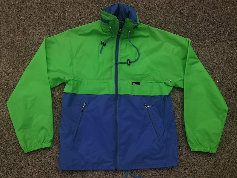 Vintage K-Way Windbreaker: 80er/90er Jahre Color Block Packable Jacke Bild 1