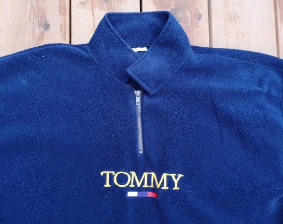 Vintage Classic 90's Tommy Hilfiger Blue Fleece Pullover - Etsy