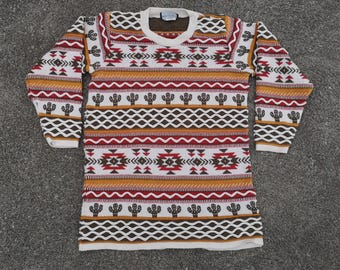 トップス 90s croft&barrow cotton knit sweater L Vintage 1990's Croft & Barrow Knitted Sweater / Made in USA