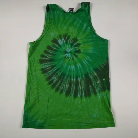 Vintage 80's / 90's Green Tie-dyed / All over pri… - image 5