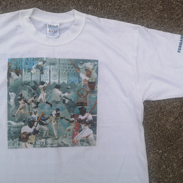 Vintage 2001 Toronto Blue Jays "Tony Fernandez Day" / "25th Anniversary" double-sided t-shirt XL