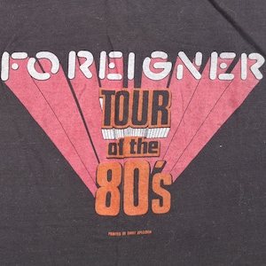 Vintage 1980 Foreigner Tour of the 80's / Rock Concert T-shirt / Black ...