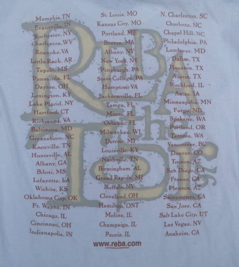 Vintage 1997 Reba Mcintire Tour T-shirt - Made in USA - Large - Etsy