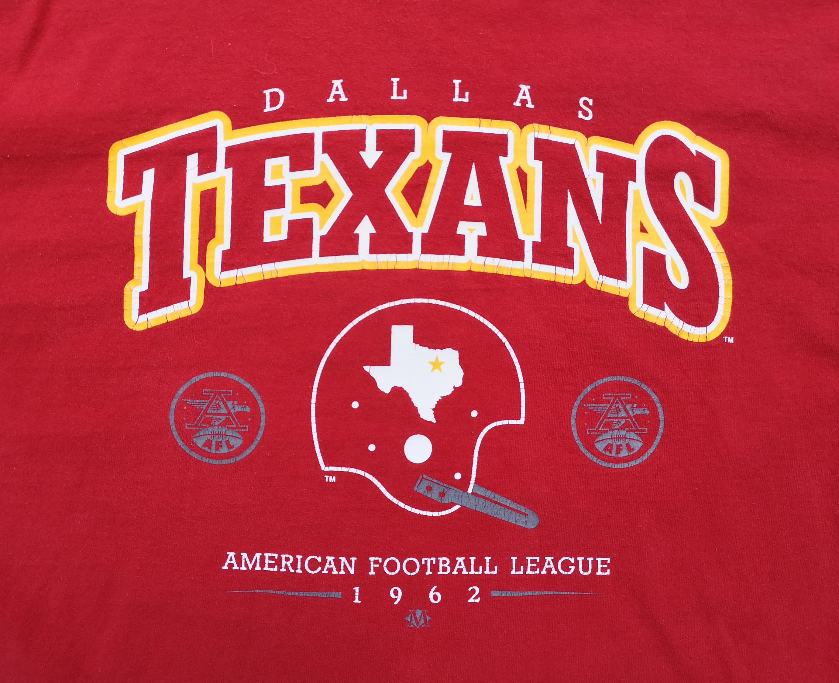 Vintage 90 s Dallas Texans AFL 1962 Fruit of the Loom T shirt Large Etsy