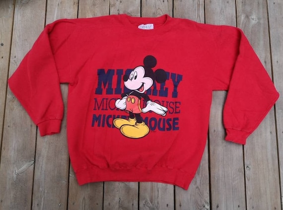 Vintage 80's / 90's Disney's Mickey Mouse Made in USA Red