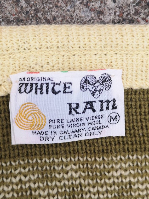 Vintage 70's / 80's DEADSTOCK "White Ram" Pure Wo… - image 4