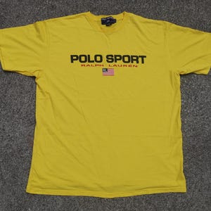 Vintage 90s Polo Sport Ralph Lauren T-shirt: Bright Yellow, Single