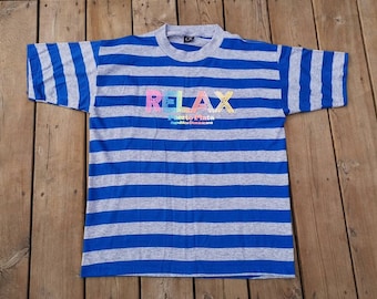 t-shirt vintage Ocean Pacific : t-shirt doux à rayures années 80/90