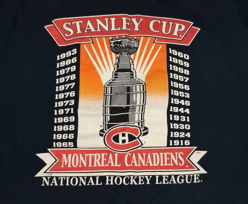 Vintage 1993 Montreal Canadiens NHL Stanley Cup Champions dark Etsy