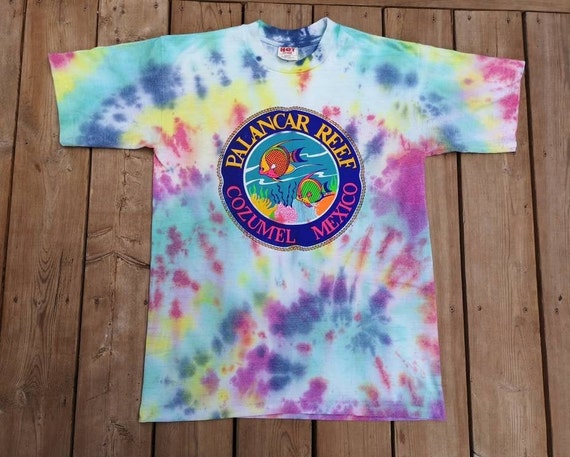 Vintage Palancar Reef Cozumel Tie-dye T-shirt - 80s/90s Single