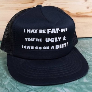 Casquette snapback vintage des années 80 - Slogan drôle de régime, Deadstock
