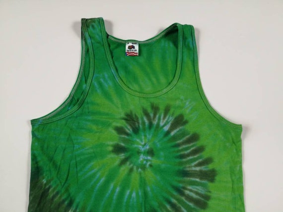 Vintage 80's / 90's Green Tie-dyed / All over pri… - image 1