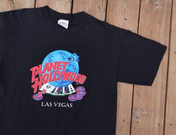VINTAGE PLANET HOLLYWOOD T-SHIRT MAUI SZ L black PLANET