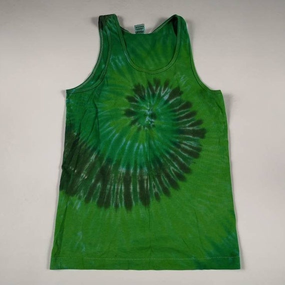 Vintage 80's / 90's Green Tie-dyed / All over pri… - image 2