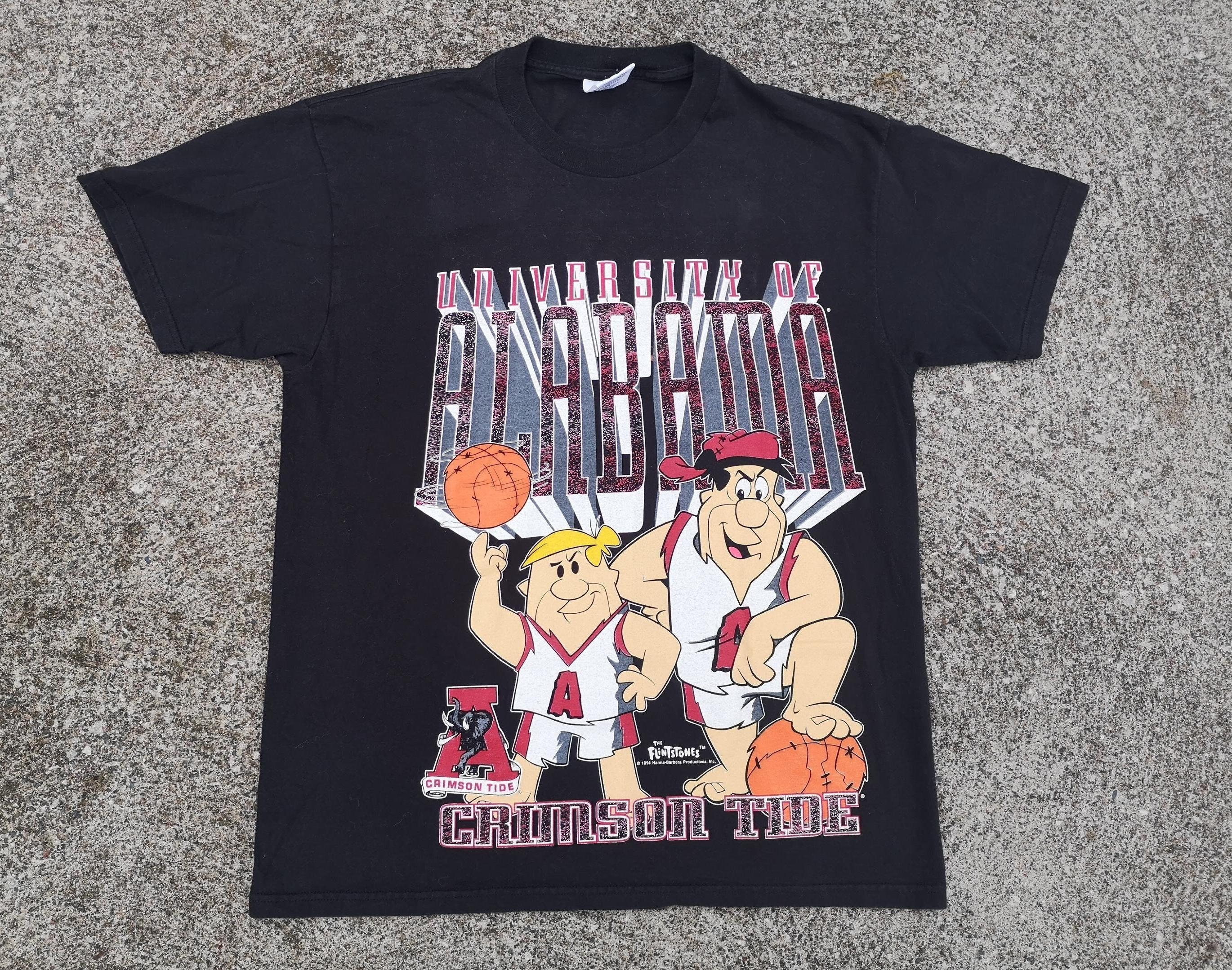 Vintage 1994 Alabama Crimson Tide & Flintstones Basketball T-shirt