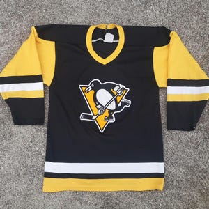 Vintage 80's / 90's Pittsburgh Penguins CCM Maska Jersey Made in Canada Small