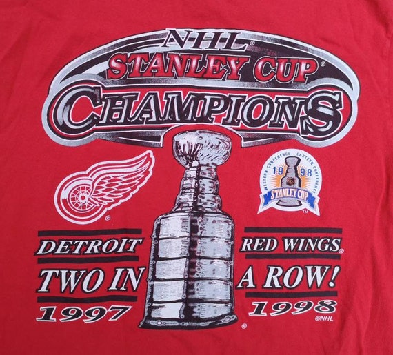 NHL Detroit Red Wings 1998 Stanley Cup Champions Single Stitch Tee USA