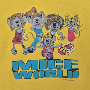 Vintage 90s Mice World T-Shirt: Spice Girls Parody, Made in Canada