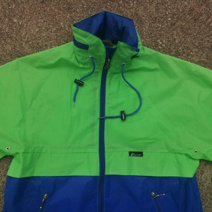 Vintage K-Way Windbreaker: 80er/90er Jahre Color Block Packable Jacke Bild 2