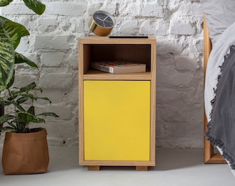 Nightstand narrow for small bedroom SLIM, nightstands, oak nightstand, small nightstand,