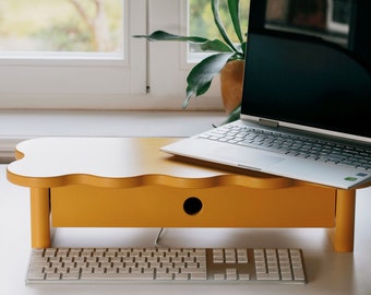 Monitor stand  / desk riser FLOWER 60 cm wide funky style