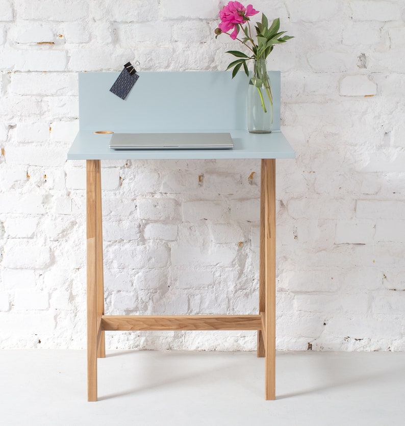Narrow ashwood writing desk LUKA only 50cm depth Etsy