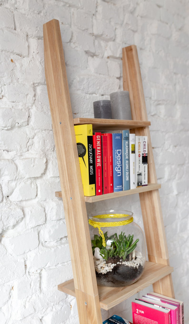 Leiter-Bücherregal ASHME aus Holz, 45 cm breit Bild 5