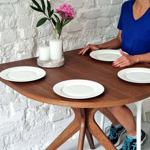 Half racetrack dining table  for 4 JUBI ashveneer