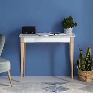 Small narrow outlet writing desk
