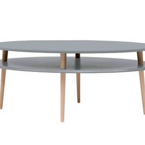 table basse ovale OVO concrete grey