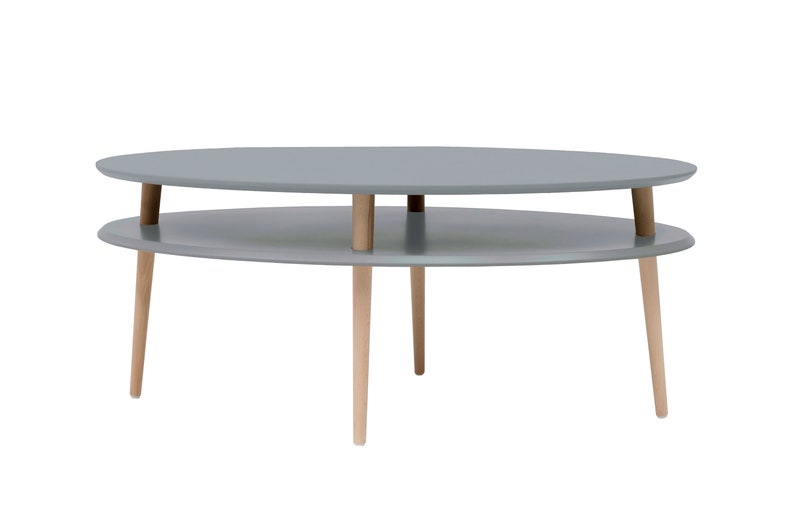 table basse ovale OVO concrete grey