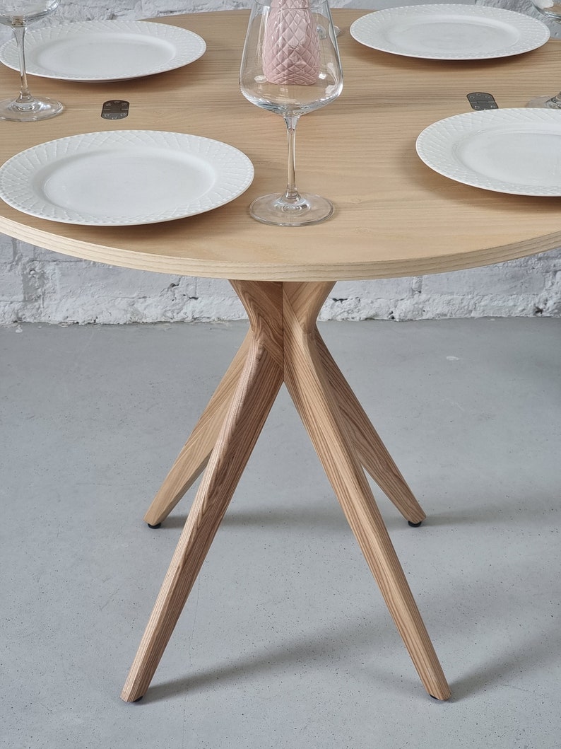 Table ronde demi lune extensible en bois JUBI image 6