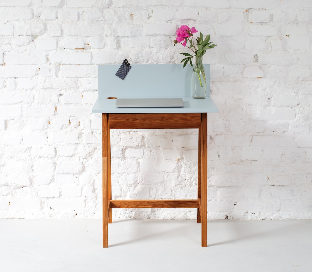 Small Writing Desk With Drawer 65cm - Various Colors LUKA - Etsy UK