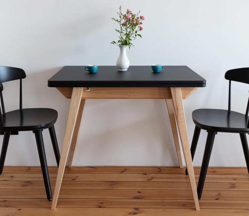 petite table a manger noir, small dining table black, klein esstich schwarz