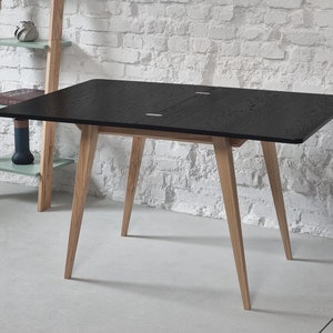 Envelop kleine uitschuifbare tafel eettafel licht hout afbeelding 6