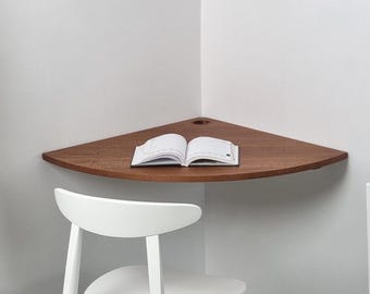 Schwebendes Eckschreibtisch, schwebender Studiertisch aus natürlichem Furnier ROG