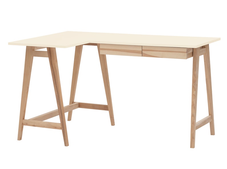 Bureau d'angle LUKA Frêne L 135 cm x P 85 cm Côté gauche image 8