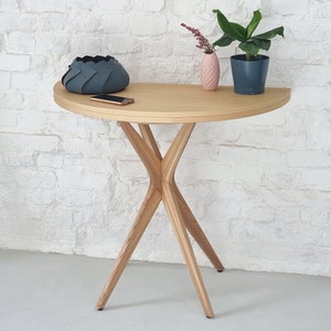 Half round extendable dining table JUBI ashveneer