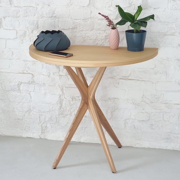 Table ronde demi lune extensible en bois JUBI