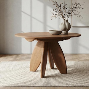 Utdragbart runt matbord LEAVES– Plats för 6-8 personer, olika betsningar