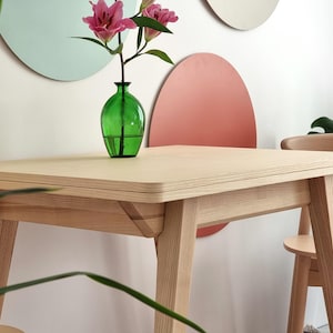 Small extendable table wooden ENVELOPE solid ashwood and veneer - various wood stains image 13