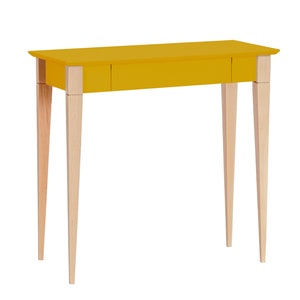 small, narrow Writing Desk, minimalitic desk MIMO broom yellow