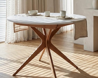 Ronde Uitschuifbare Eettafel 90cm JUBI  (verschillende kleuren)