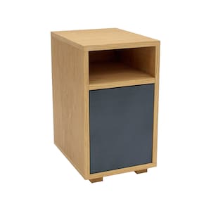 Kleiner Nachttisch SLIM, natural Eiche furniert graphite