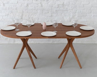 Oval dining table wooden JUUBI