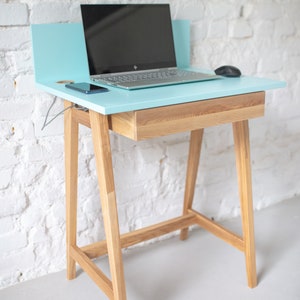 Narrow Ashwood Writing Desk LUKA Only 50cm Depth Etsy UK