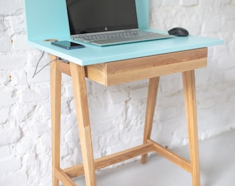 bureau étroit en frêne LUKA seulement 50cm de profondeur